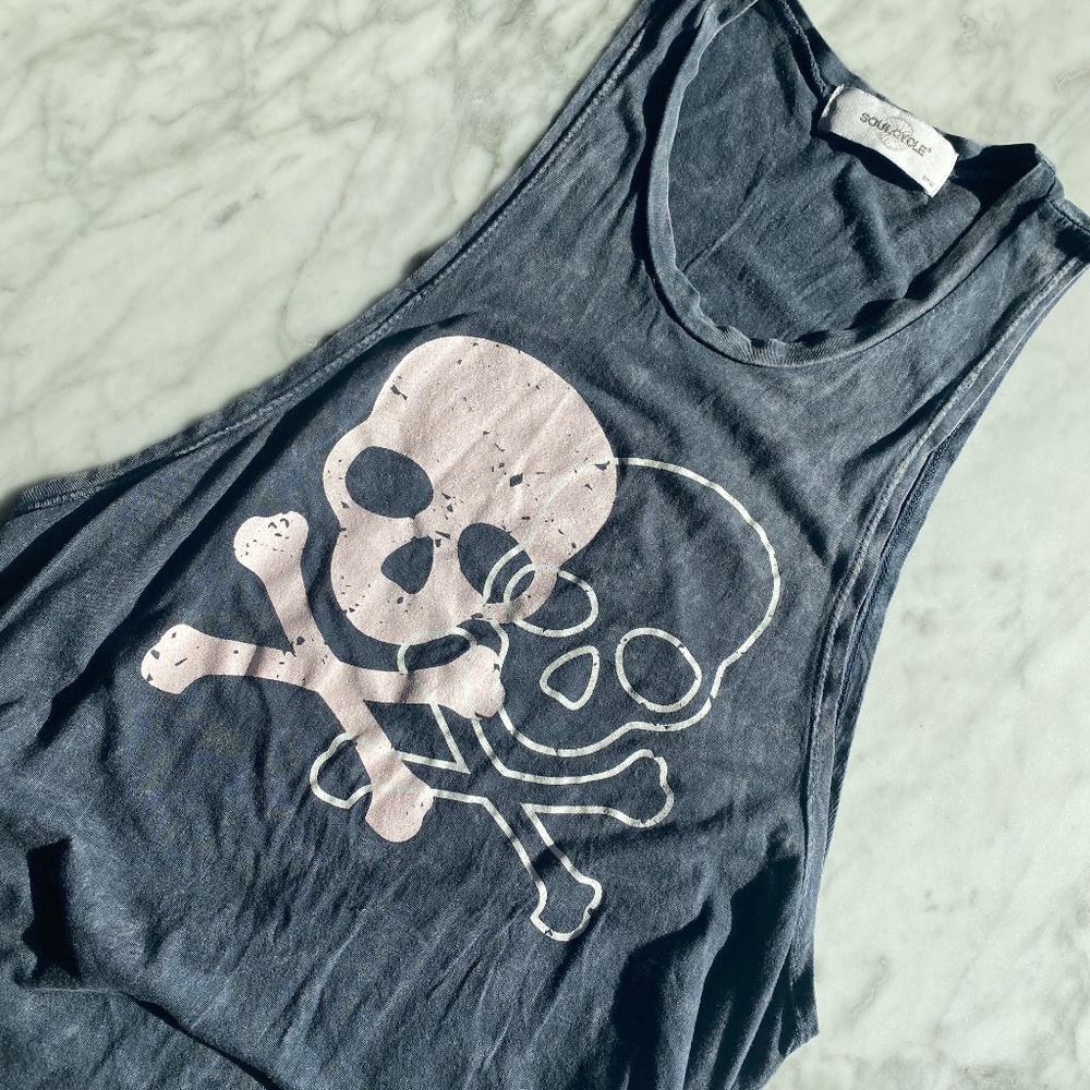 SoulCycle skull tank small -gray
